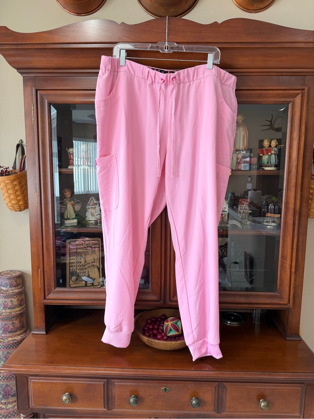 Betsey Johnson Pink Jogger Scrub Bottoms